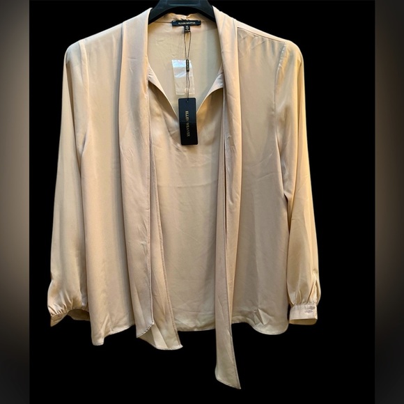 Tan Pullover Blouse with Beautiful Tie Neck Detail Women’s Size XL New NWT - Picture 6 of 7
